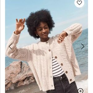 Madewell Pointelle Cable Cardigan Sweater